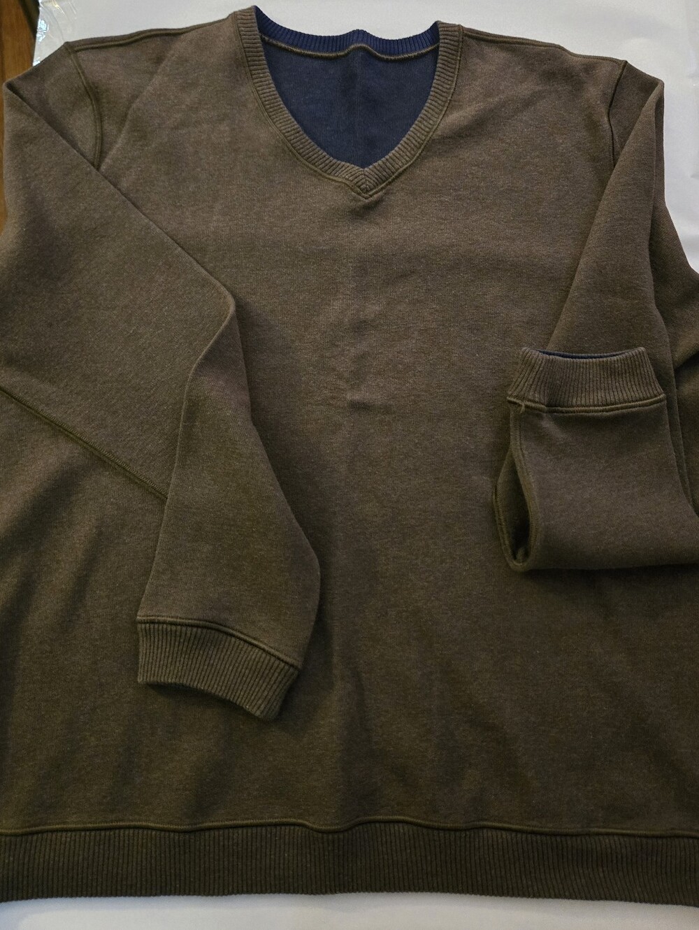 MT # 1031 Men's 3x, V Neck Soft Brown Sweater